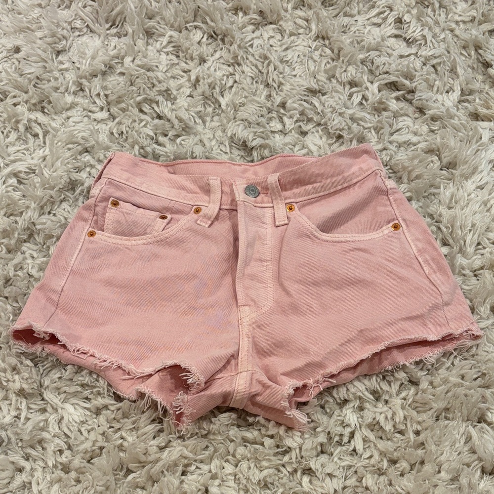 Levi's 501 Light Pink Jean Shorts